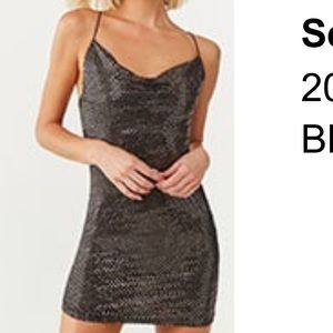 Black and rose gold sequin dress